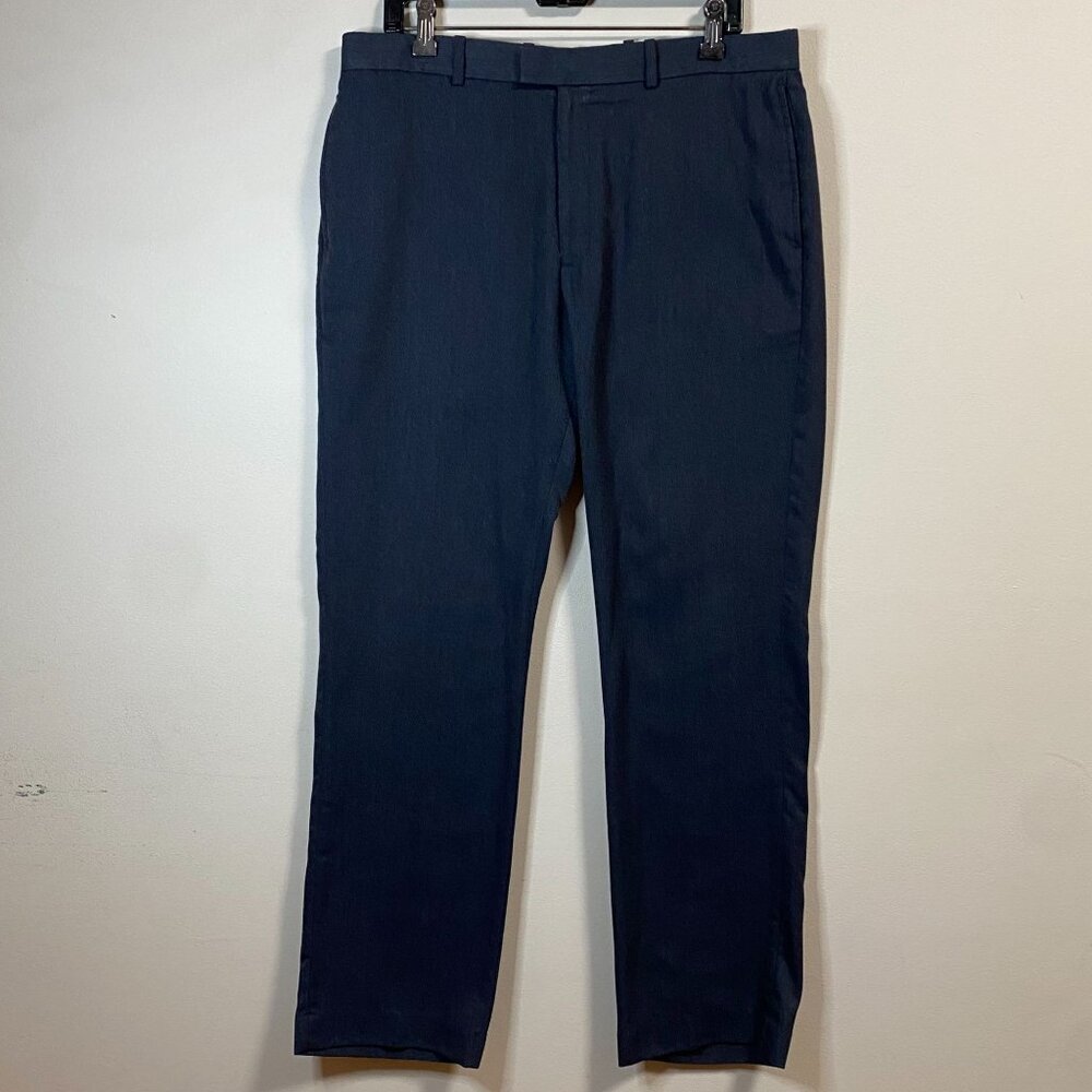 Perry Ellis Men's Charcoal Dress Pants 34x32 Flat Front Style 43HB7304